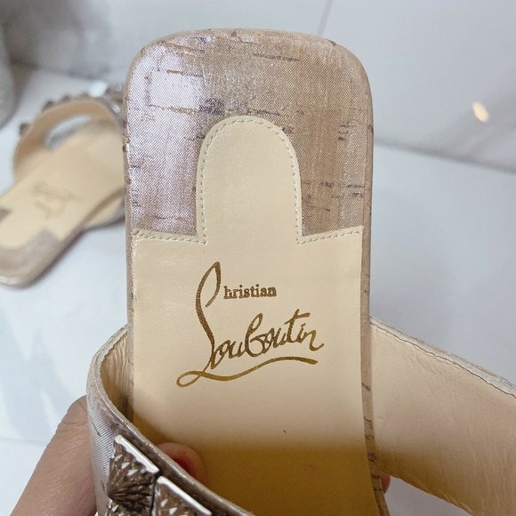 Christian Louboutin Myriadiam Studded Sandals Flat - Picture 6 of 9